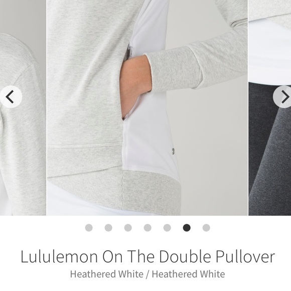 LULULEMON Heathered Gray/White On The Double Pullover size 8 - Picture 3 of 13
